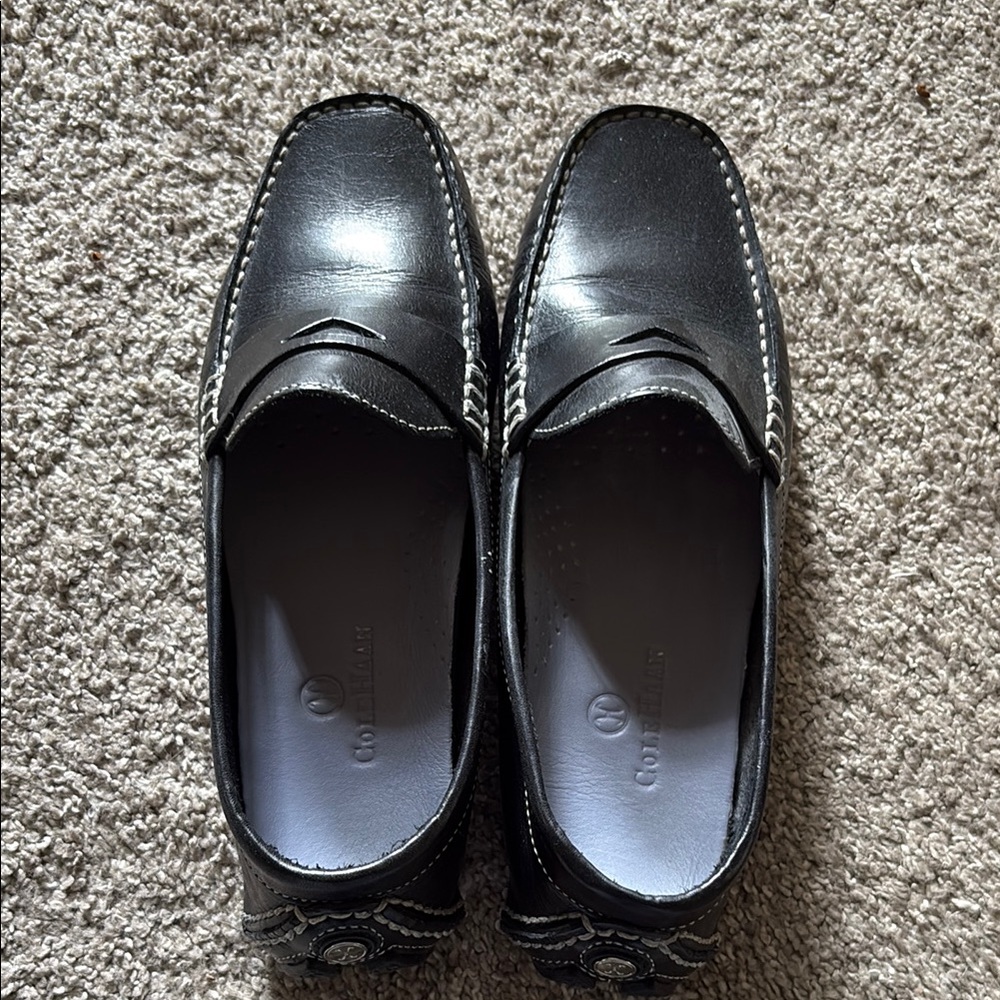 Cole Haan Black Leather Slip-On Loafers